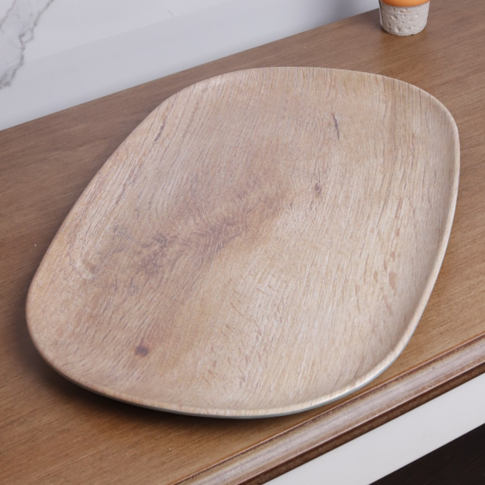 13.75'' Brown & Green Oval plate
