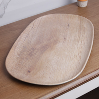 13.75'' Brown & Green Oval plate