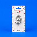 Silver Number 9 Candle