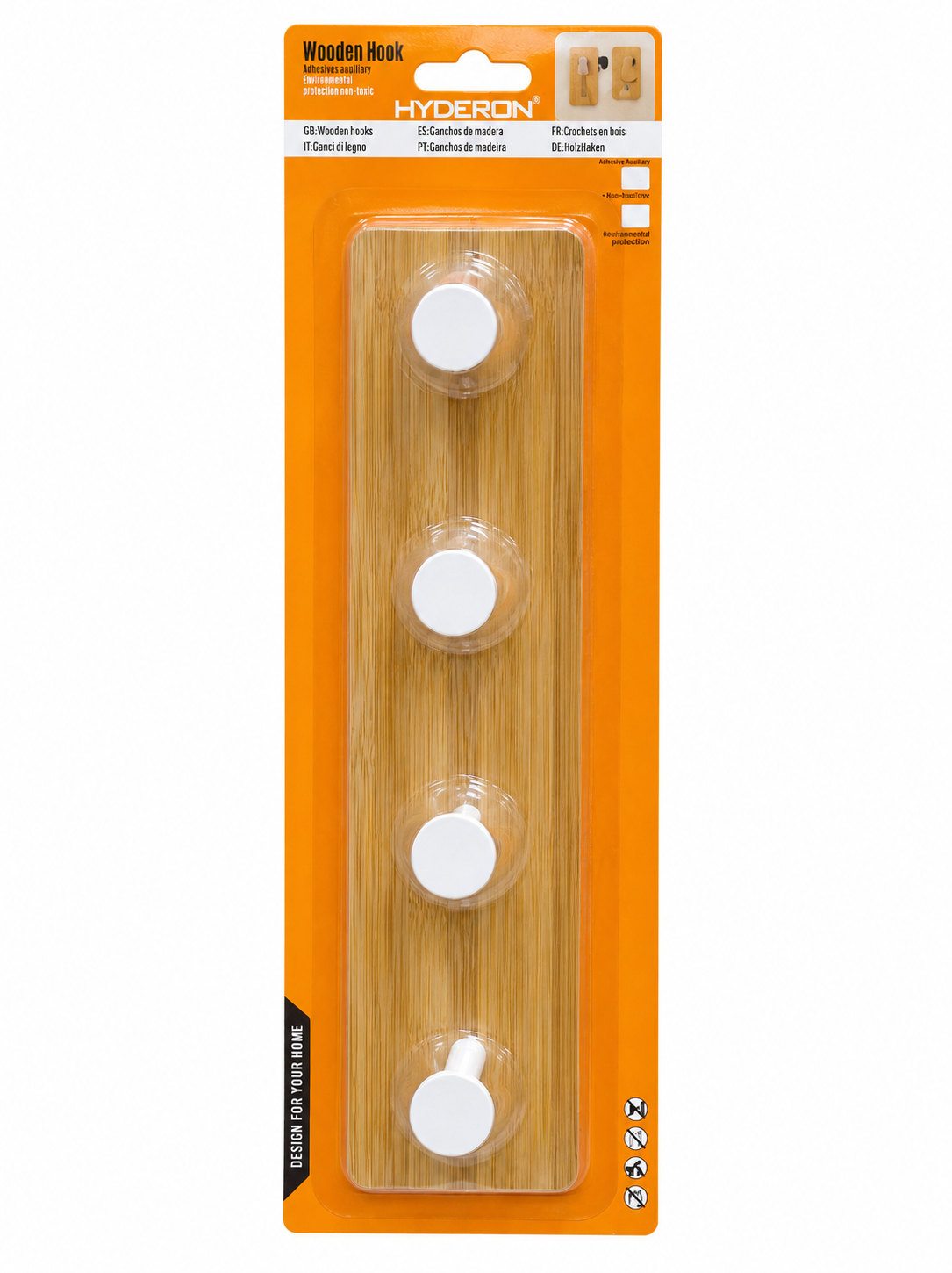 Wooden Hook-White