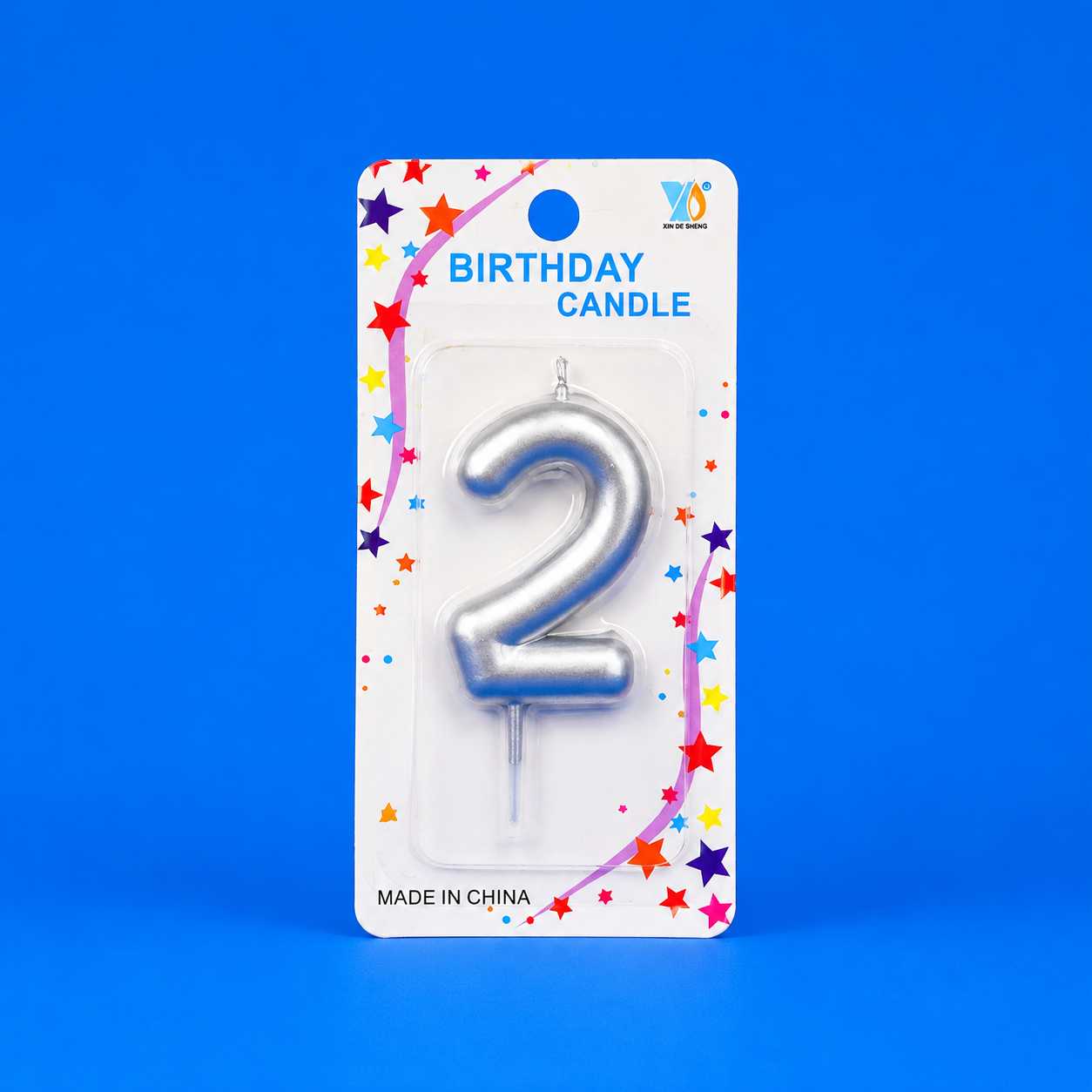 Silver Number 2 Candle