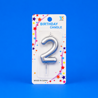 Silver Number 2 Candle