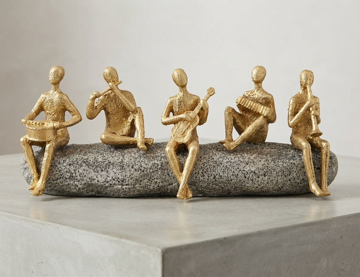 Hand-Crafted Musical Group Home Decor~Gold