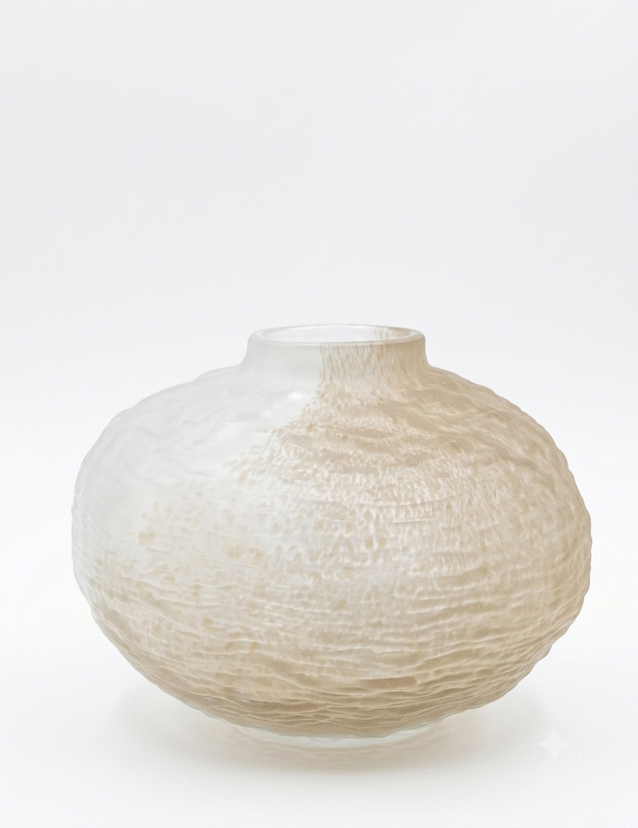Artisan Textured Glass Vase. Medium