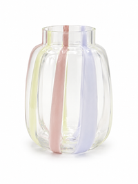 Pastel Ribbon Glass Vase