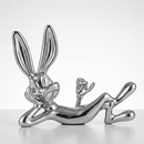 Reclining Bunny Decorative Figurine – Silver