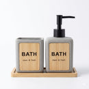 Bamboo Soap Dispenser & Holder Set