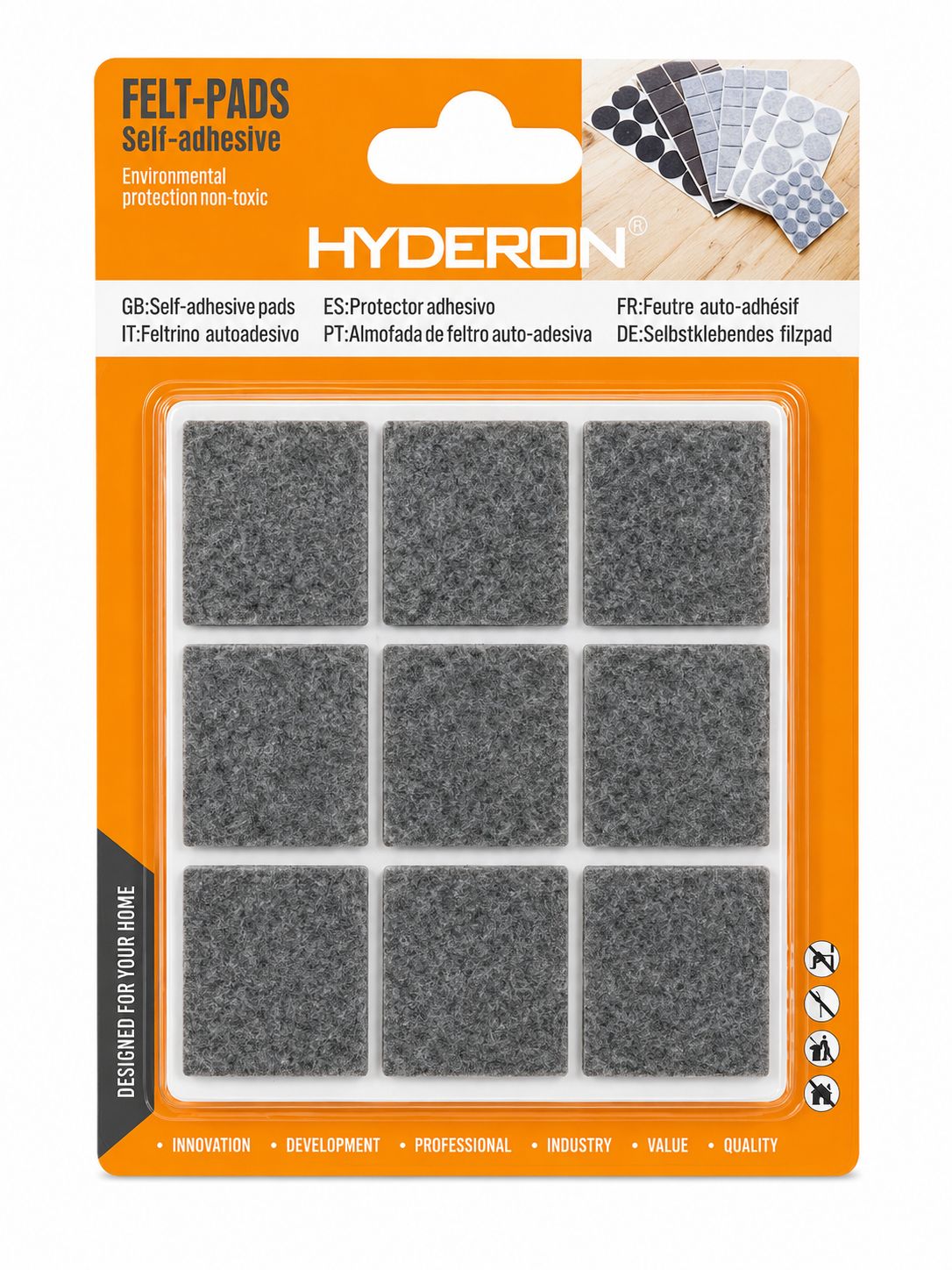Square Furniture Felt Pads – 24pcs