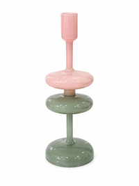 Pink&Green Glass Candle Holder