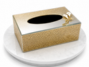 Gold Glitter Floral Tissue Box