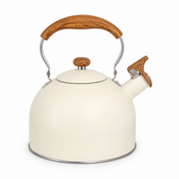 2.5L Wood Handle Beige Kettle