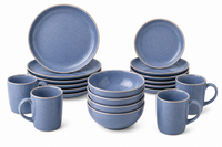 Blue Reactive Stoneware Dinner Set – 16pcs