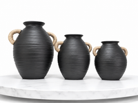 Ribbed Rope Handle Vase