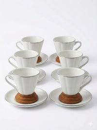 Modern White Coffee Cup Set – 6pcs