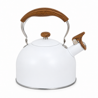 2.5L Wood Handle White Kettle