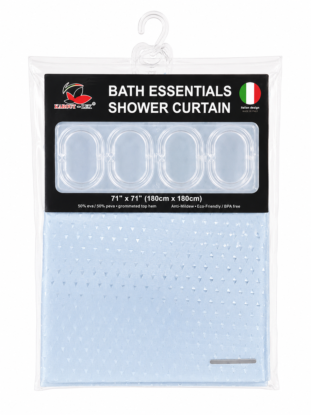 Italian Design Blue Shower Curtain
