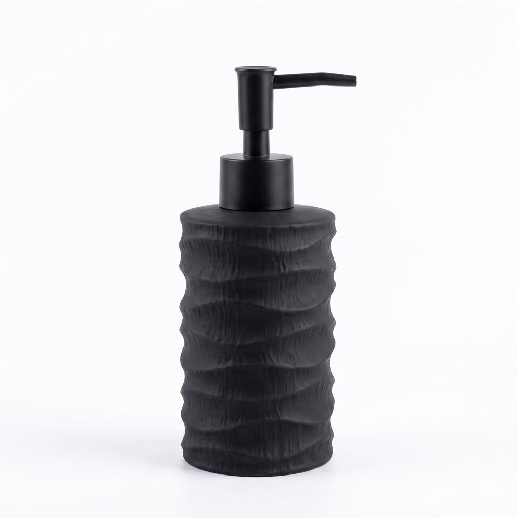 Black Wave Ceramic Soap Dispenser