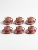 Rose Coffee Cup & Saucer Set – 6pcs
