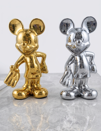 Iconic Standing Mouse Statue – Gold/Silver