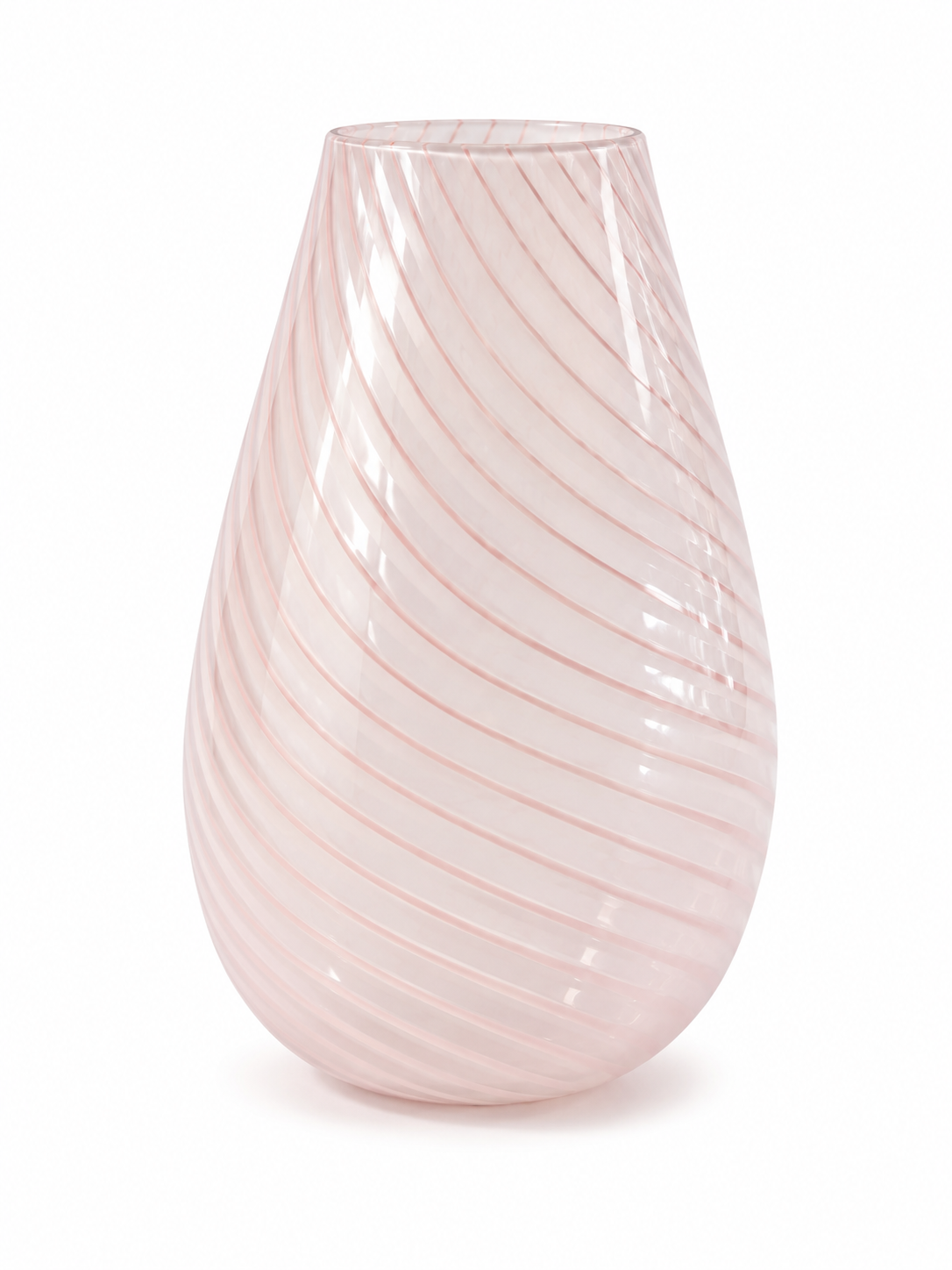 Pink Twist Glass Vase