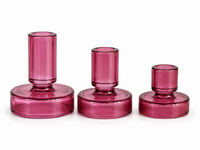 Ruby Glass Candle Holder