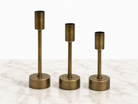 Minimalist Brass Candle Holder Set 3pcs