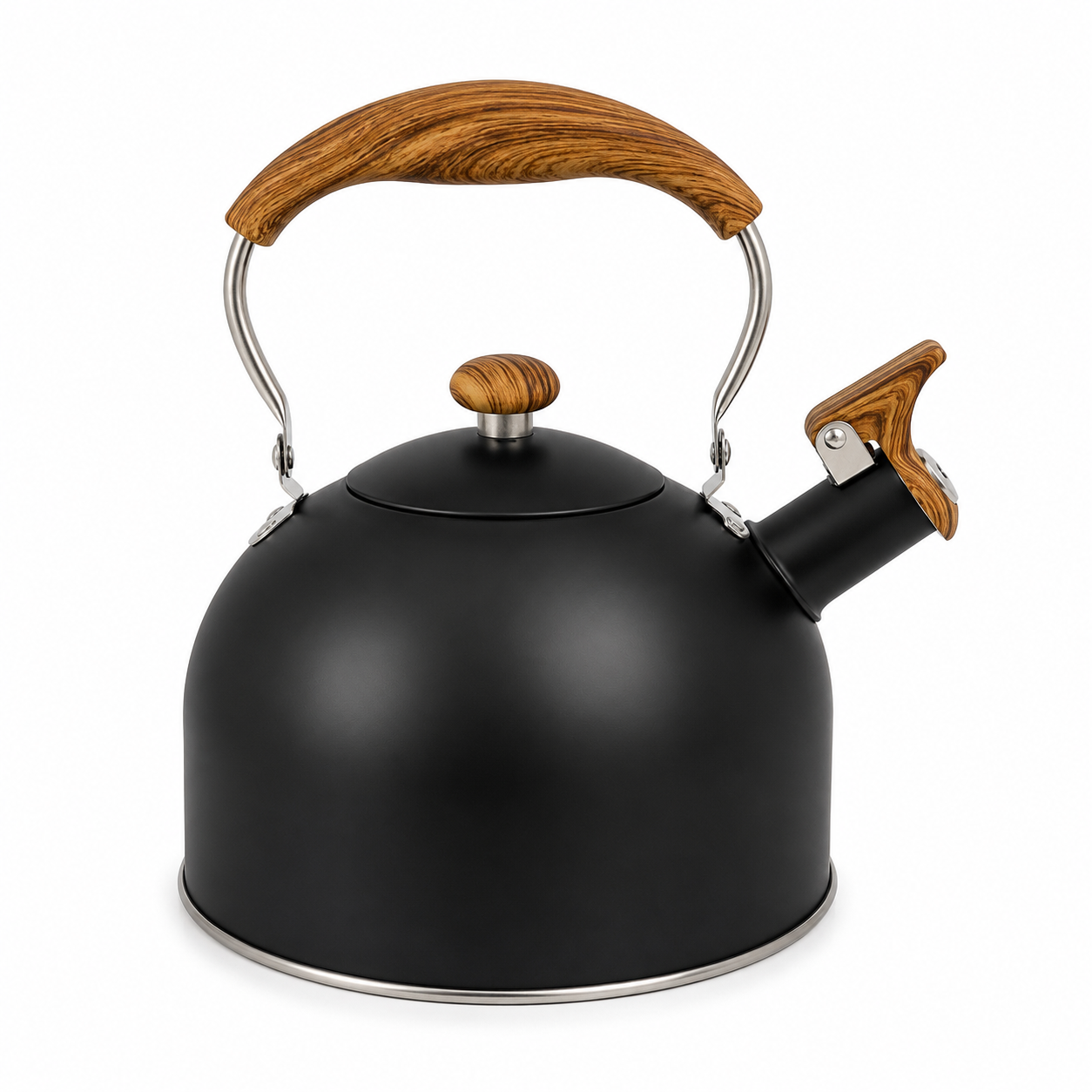 2.5L Wood Handle Black Kettle