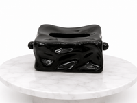 Black Abstract Ceramic Tissue Box