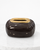 Black Tissue Box with Gold Trim