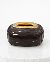 Black Tissue Box with Gold Trim