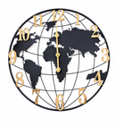 World Map Wall Clock