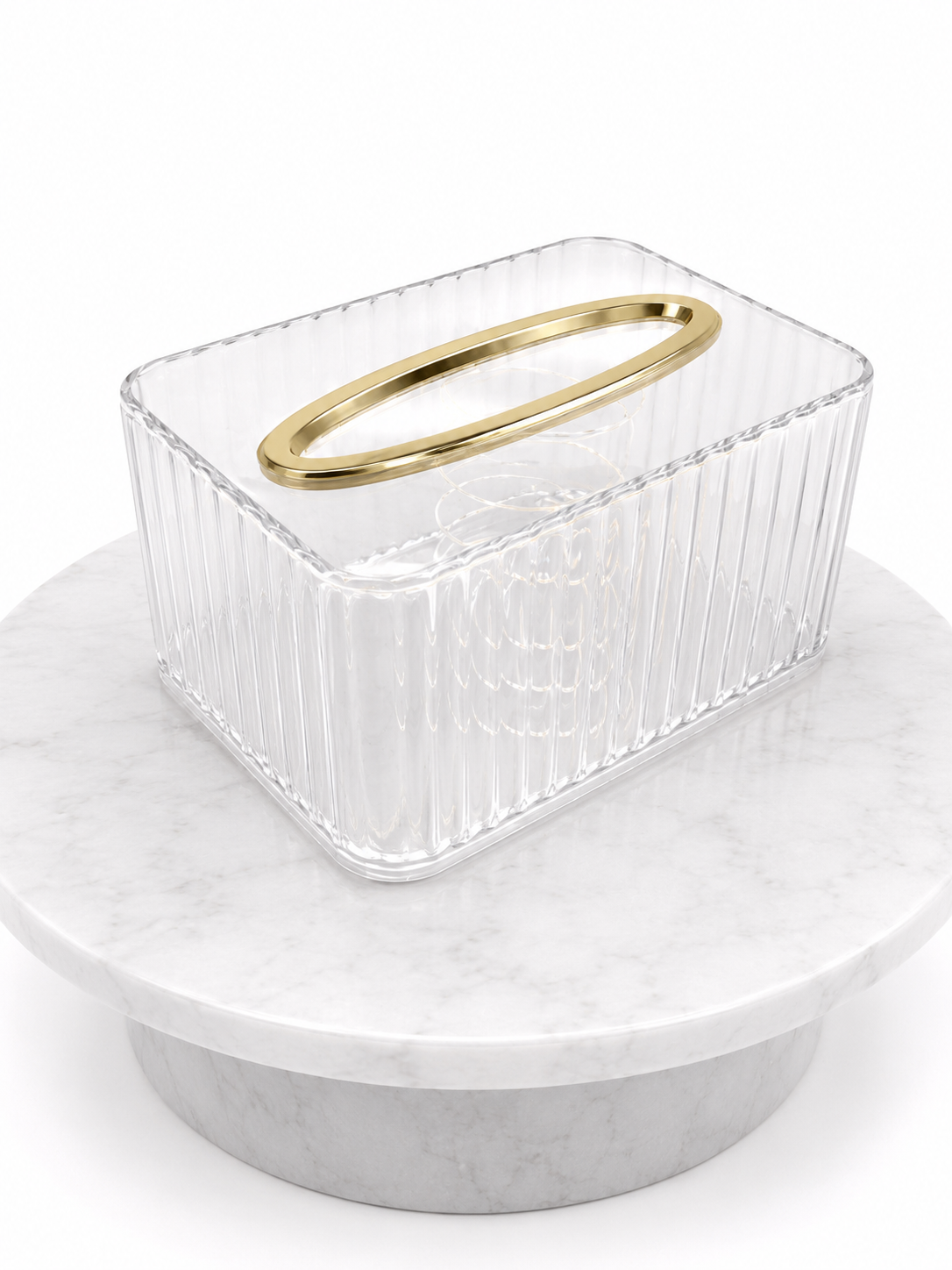 Clear Ribbed Tissue Box