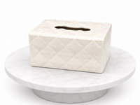 White Quilted Ceramic Tissue Box