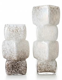 Sculptural Block Glass Vase
