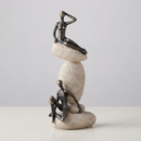 Balance Stone Couple Sculpture – Black