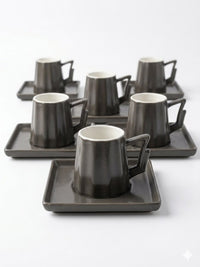 Classic 6pcs Coffee Cups - Black
