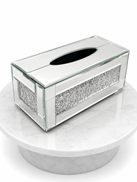 Mirrored Crystal Banf Tissue Box
