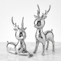 Modern Deer Sculpture Set – Silver