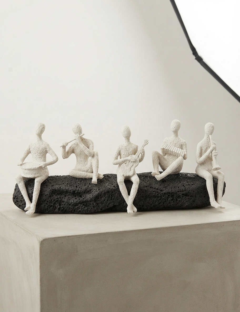 Hand-Crafted Musical Group Home Decor~White