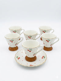 Cherry&White Coffee Set – 6pcs