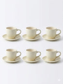 White Coffee Cup & Saucer Set – 6pcs