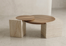 Travertine Block Coffee Table Set