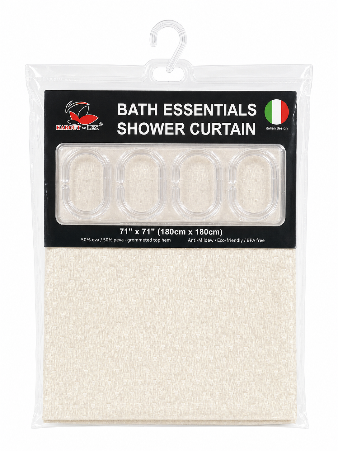 Italian Design Beige Shower Curtain