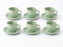 Mint Green Coffee Cup & Saucer Set – 6pcs